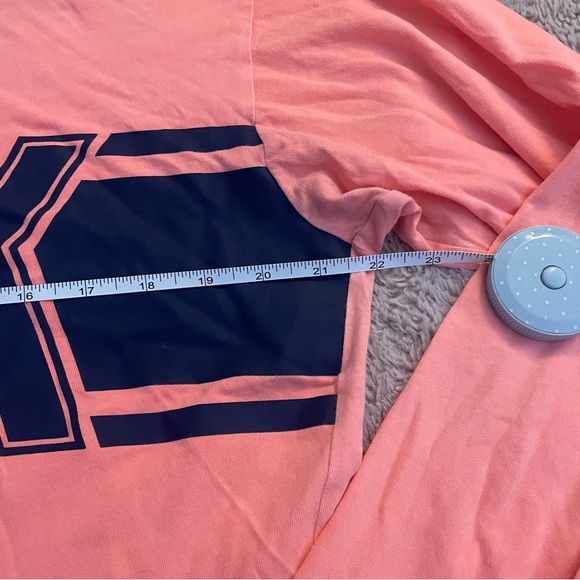 Victoria’s Secret PINK Salmon Orange Logo Long Sleeve Sweater - Picture 4 of 8